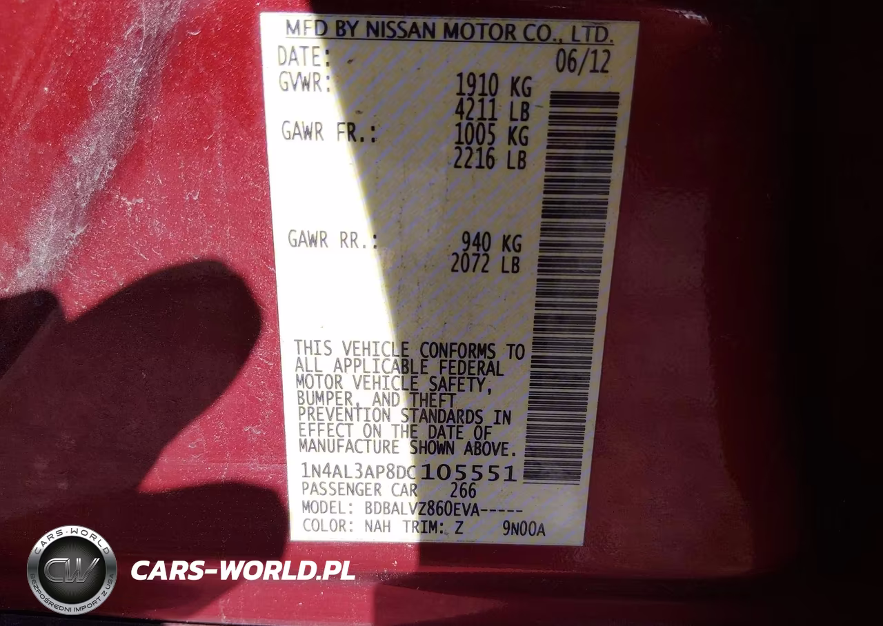2013 Nissan Altima 2.5 Sl VIN:1N4AL3AP8DC105551 - 9