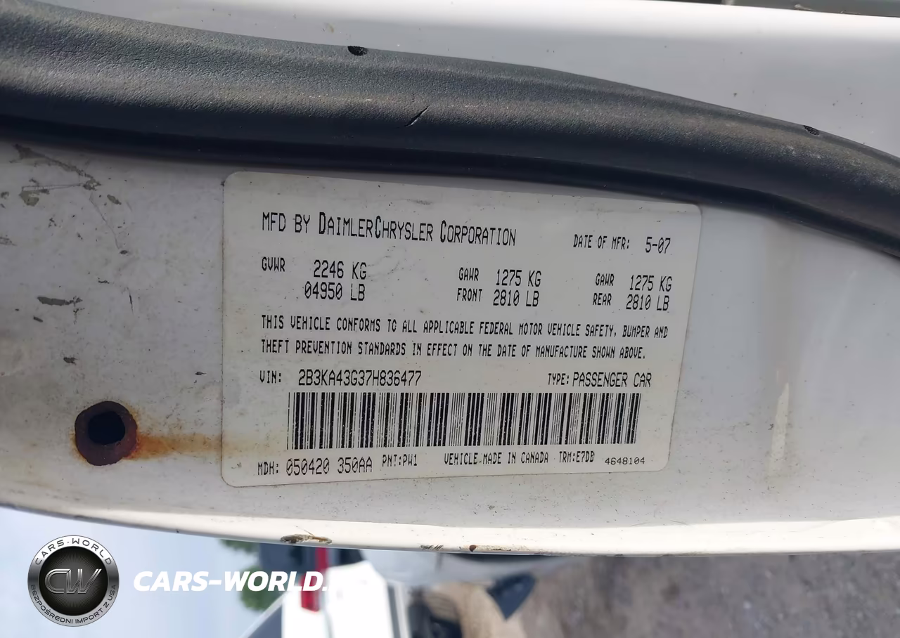 2007 Dodge Charger VIN:2B3KA43G37H836477 - 9
