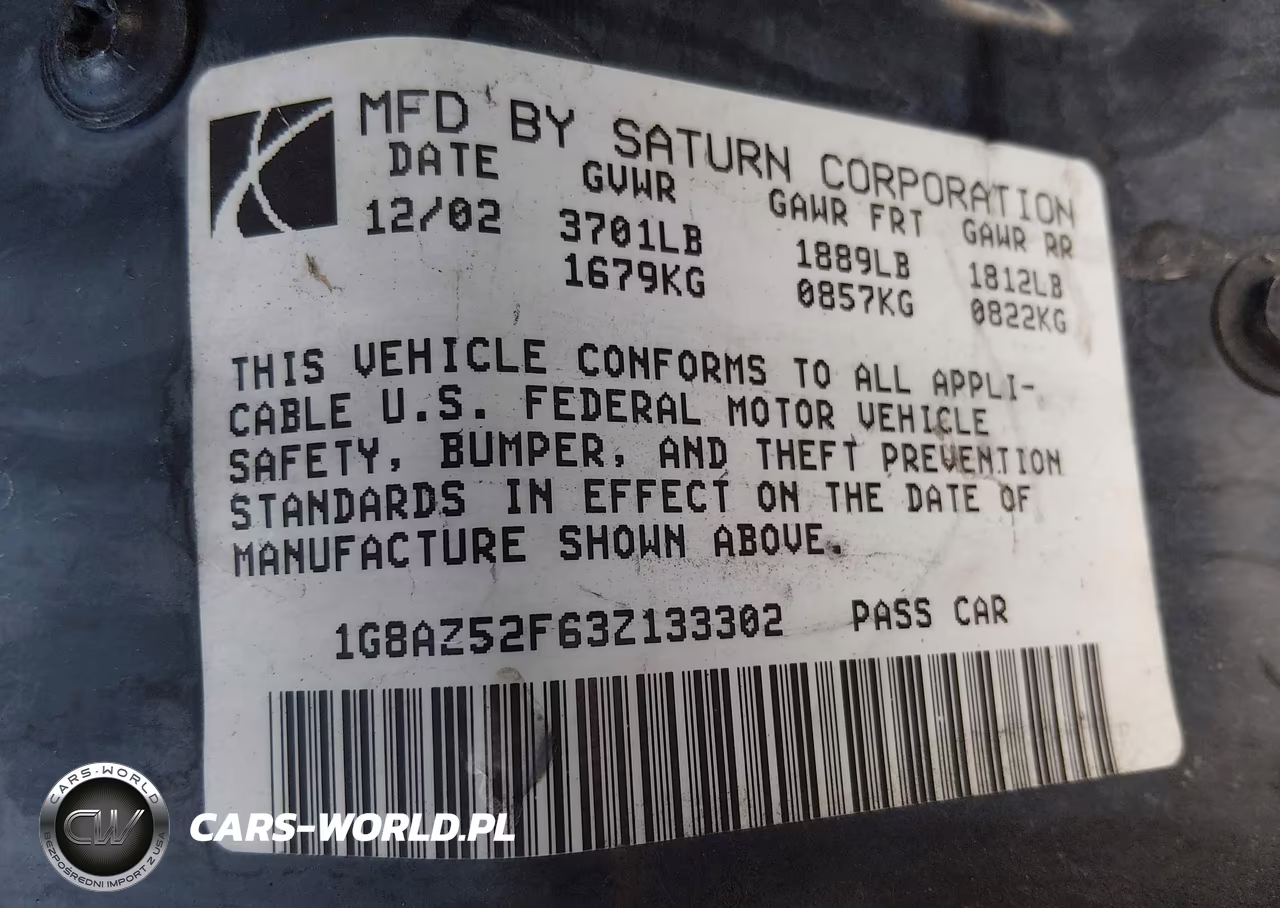 2003 Saturn Ion 2 VIN:1G8AZ52F63Z133302 - 9