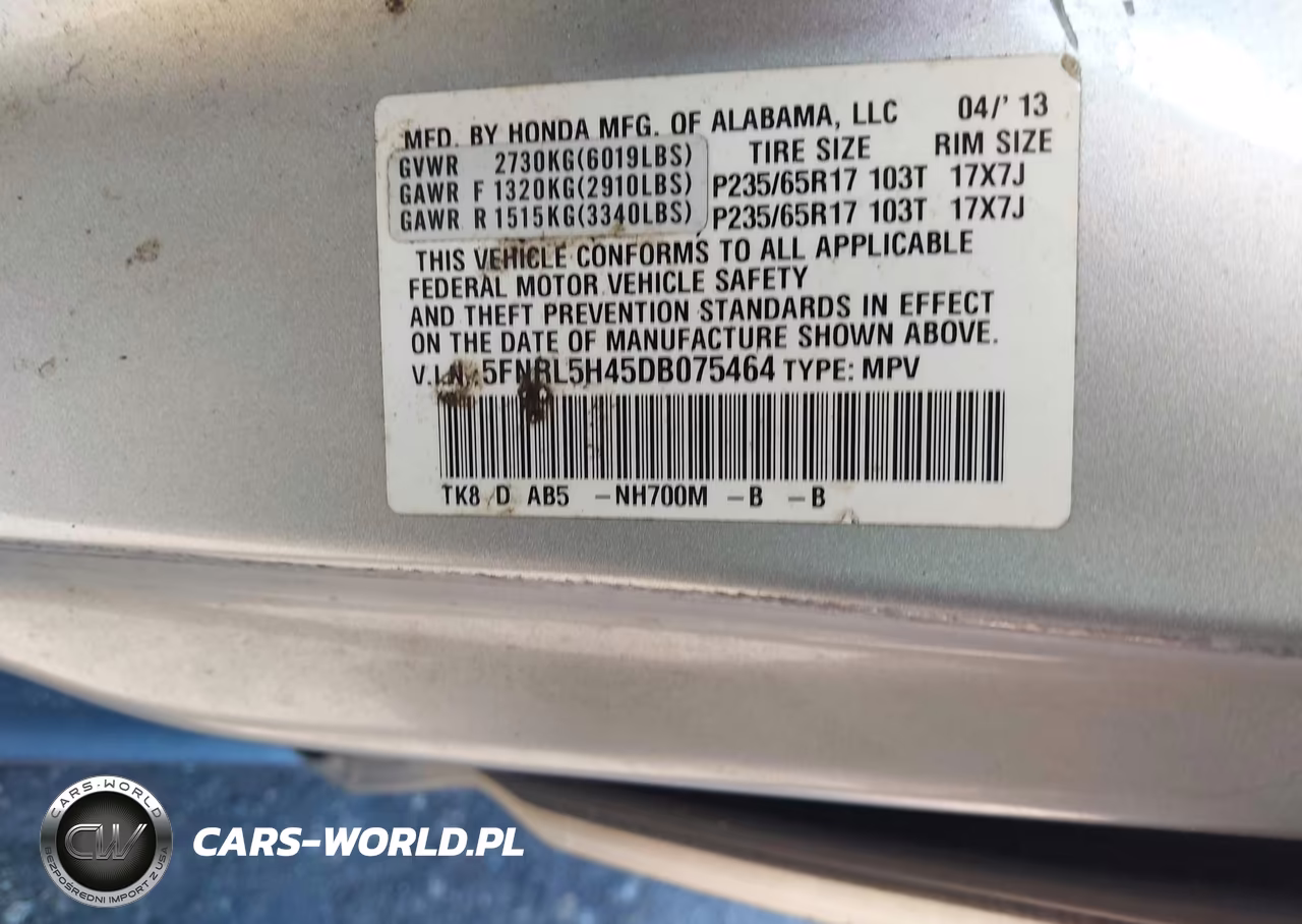 2013 Honda Odyssey Ex VIN:5FNRL5H45DB075464 - 9