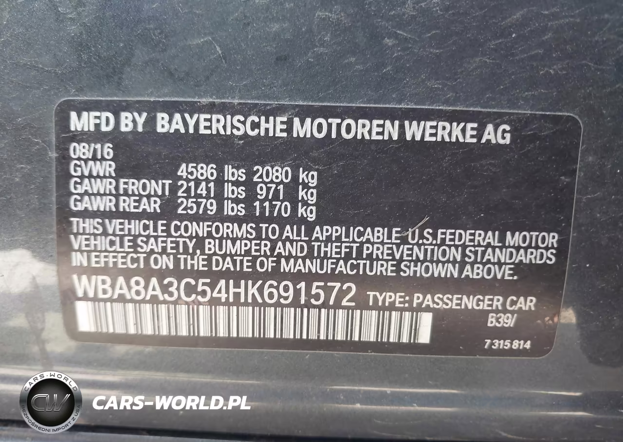 2017 BMW 320I xDrive VIN:WBA8A3C54HK691572 - 9