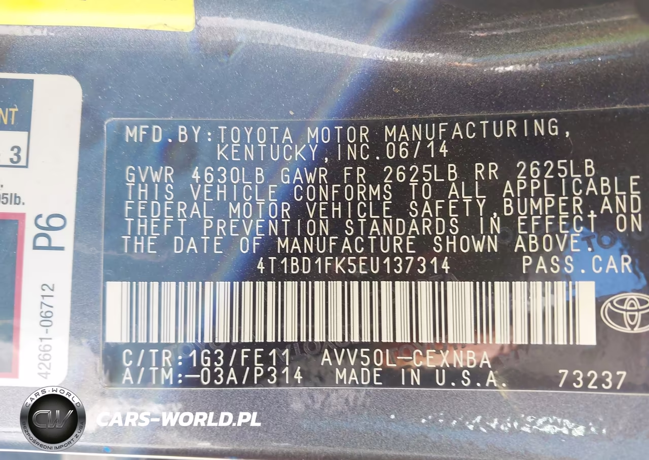 2014 Toyota Camry Hybrid Le VIN:4T1BD1FK5EU137314 - 9