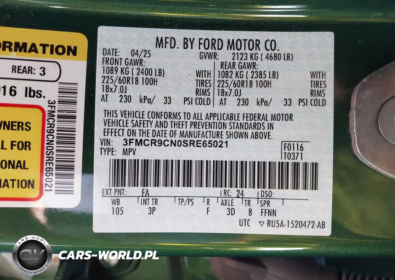 2025 Ford Bronco Sport Outer Banks VIN:3FMCR9CN0SRE65021 - 9