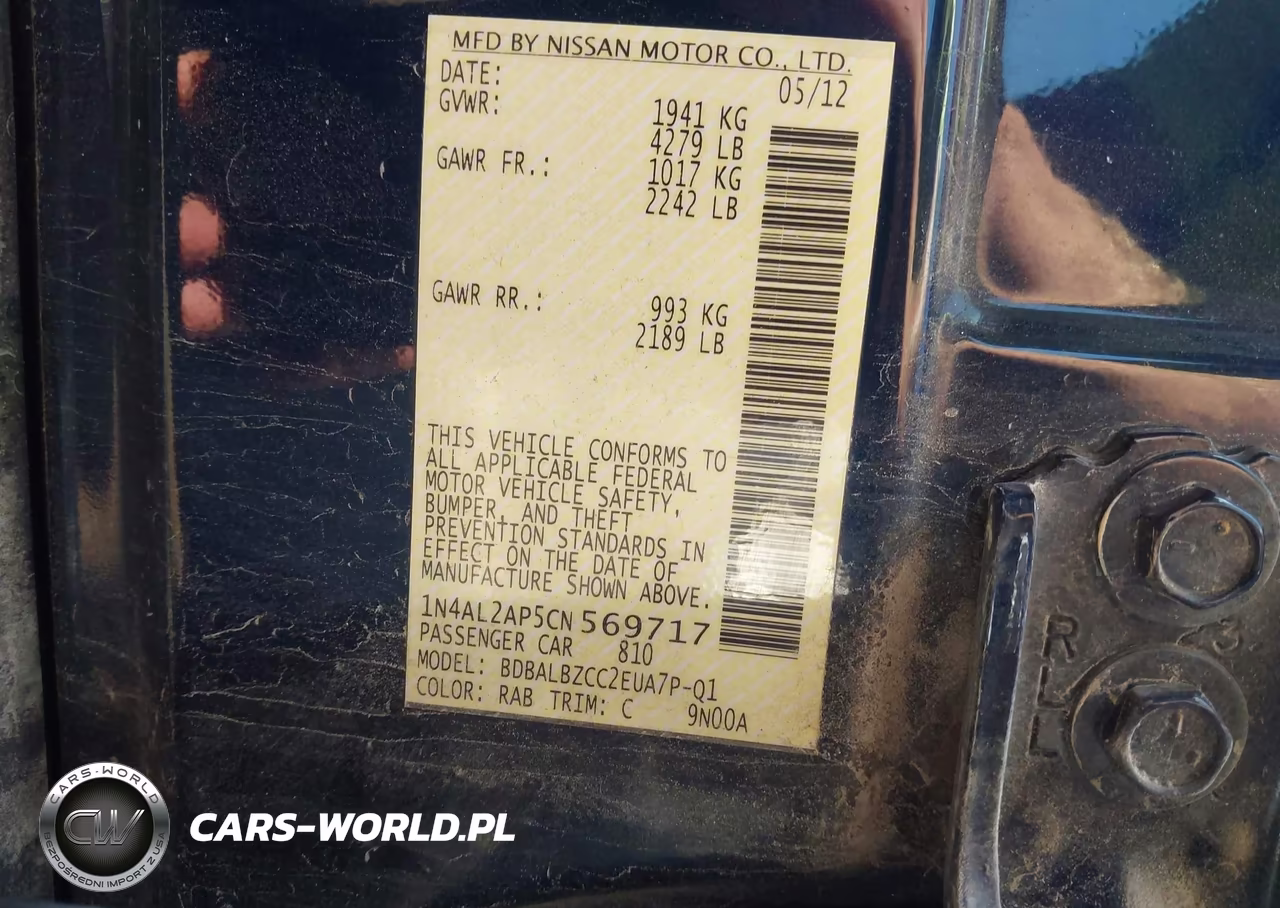 2012 Nissan Altima 2.5 S VIN:1N4AL2AP5CN569717 - 9