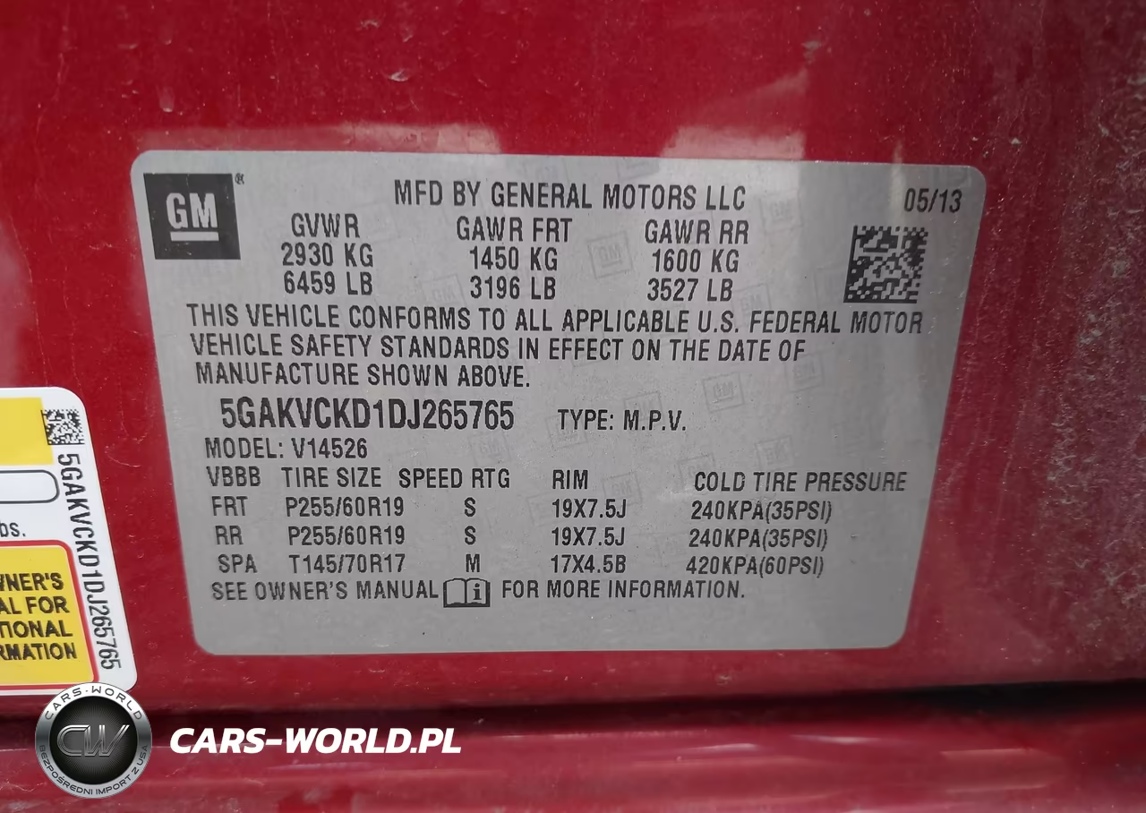 2013 Buick Enclave Leather VIN:5GAKVCKD1DJ265765 - 9