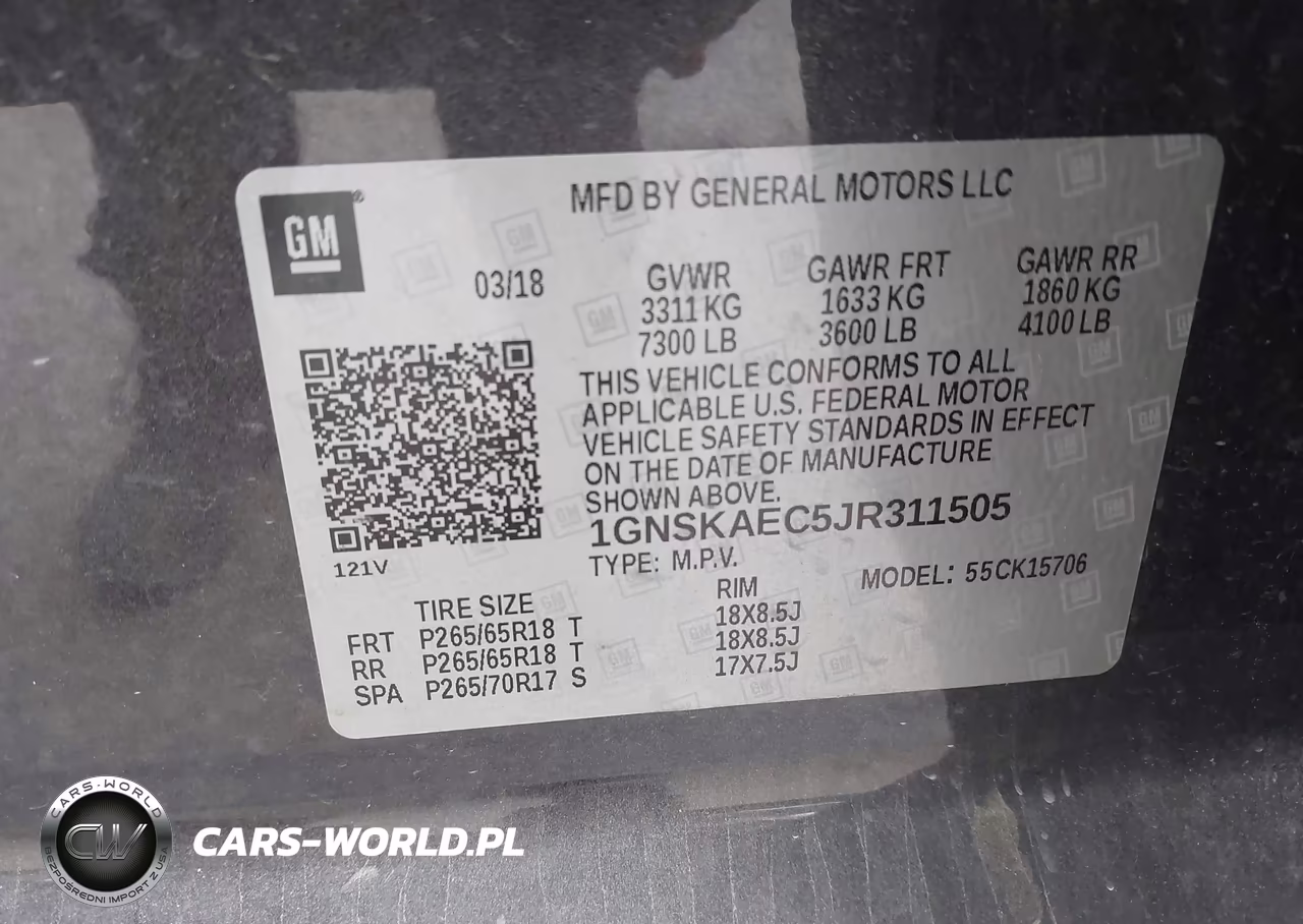 2018 Chevrolet Tahoe Ls VIN:1GNSKAEC5JR311505 - 9