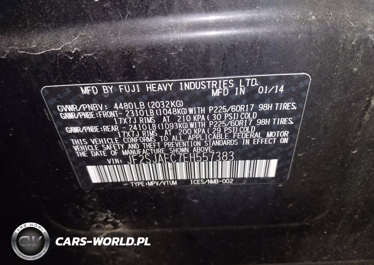 2014 Subaru Forester 2.5I Premium VIN:JF2SJAEC7EH557383 - 9