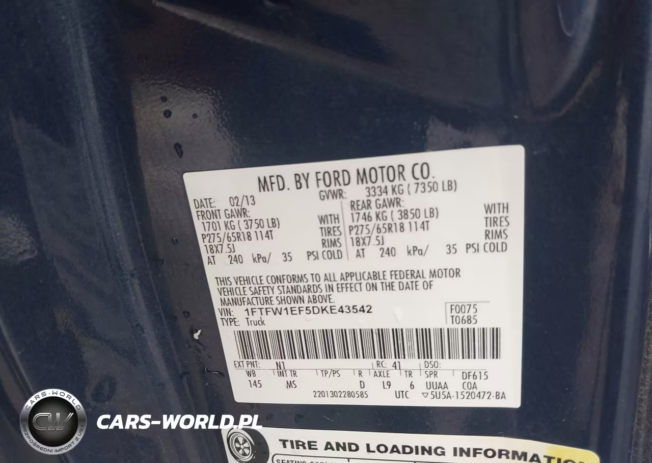 2013 Ford F-150 Xlt VIN:1FTFW1EF5DKE43542 - 9