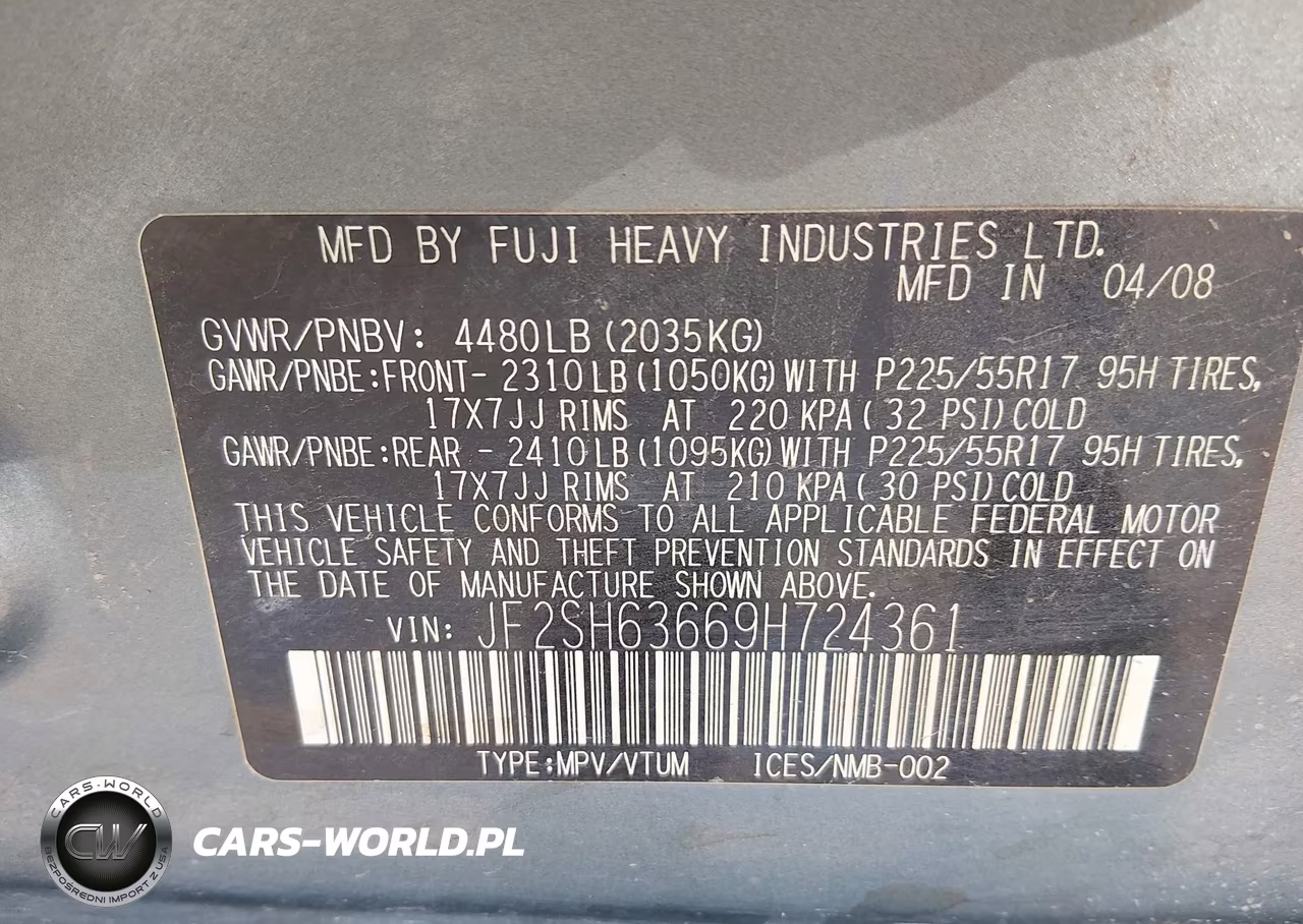 2009 Subaru Forester 2.5X VIN:JF2SH63669H724361 - 9