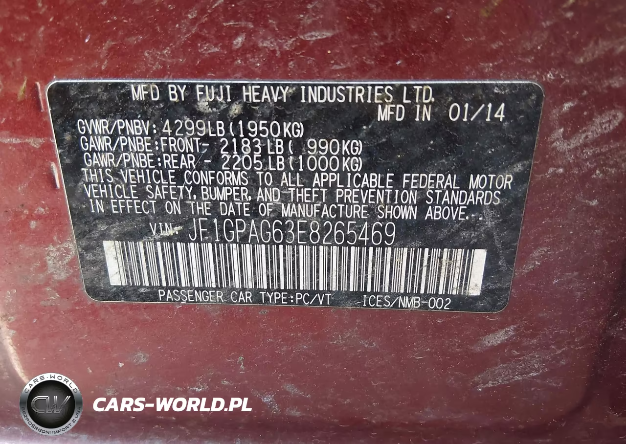 2014 Subaru Impreza 2.0I Limited VIN:JF1GPAG63E8265469 - 9