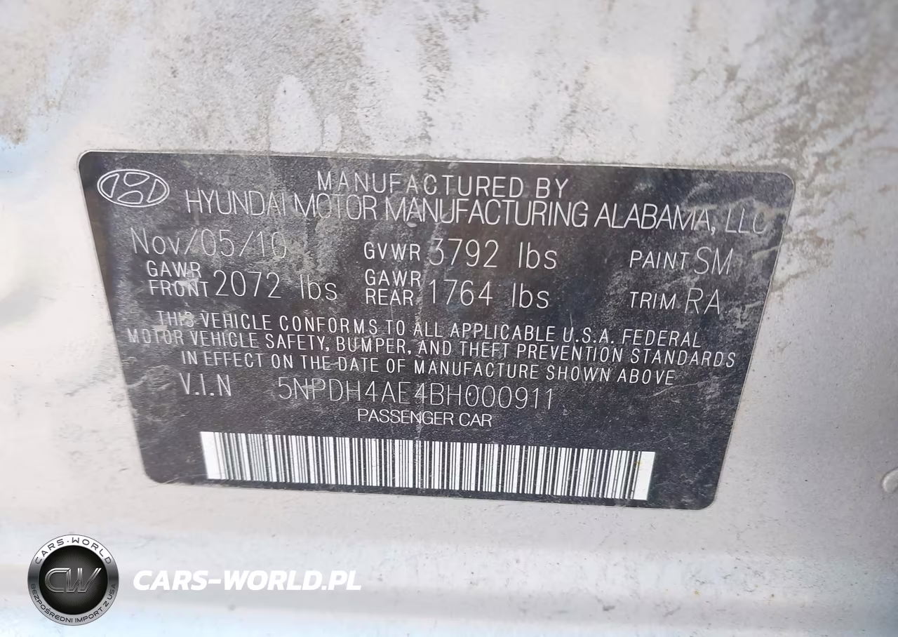 2011 Hyundai Elantra Gls VIN:5NPDH4AE4BH000911 - 9