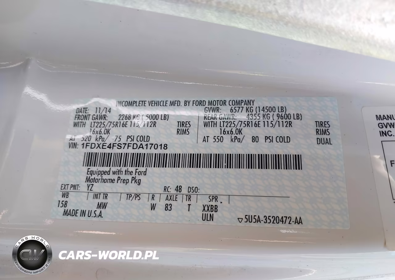 2015 Ford E-450 Cutaway VIN:1FDXE4FS7FDA17018 - 9