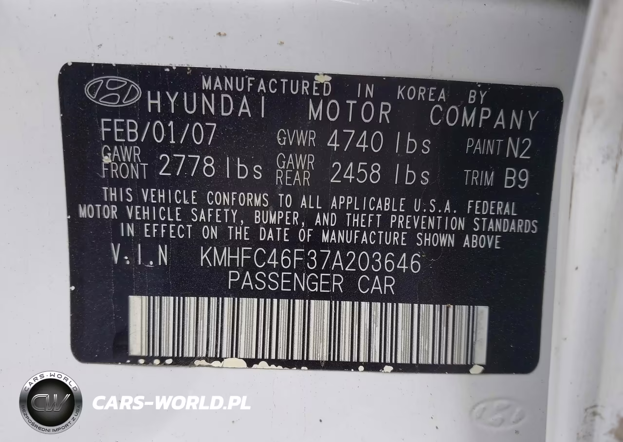 2007 Hyundai Azera Limited-Se VIN:KMHFC46F37A203646 - 9