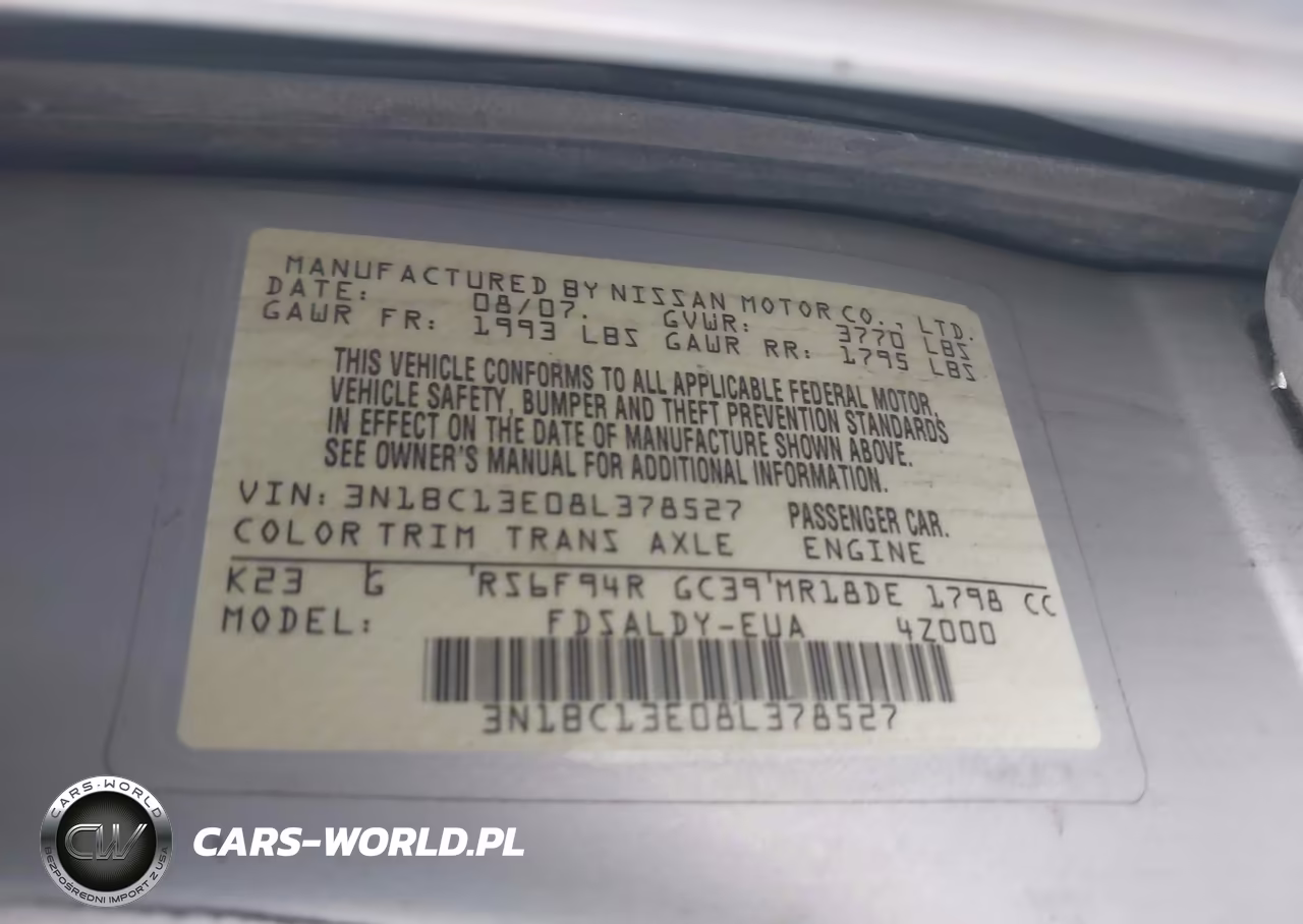 2008 Nissan Versa 1.8 S VIN:3N1BC13E08L378527 - 9