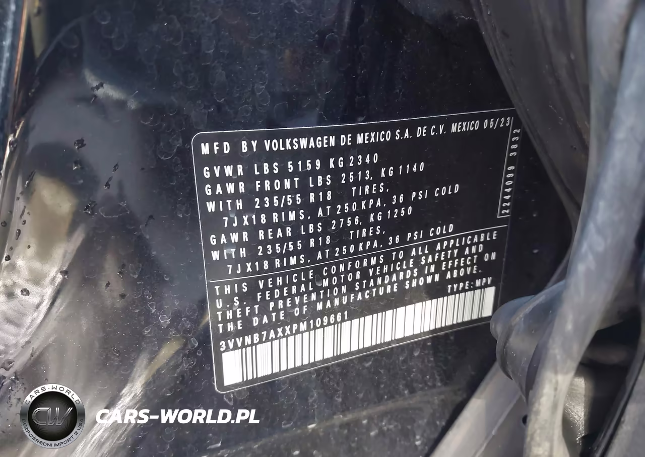 2023 Volkswagen Tiguan 2.0T Se VIN:3VVNB7AXXPM109661 - 9