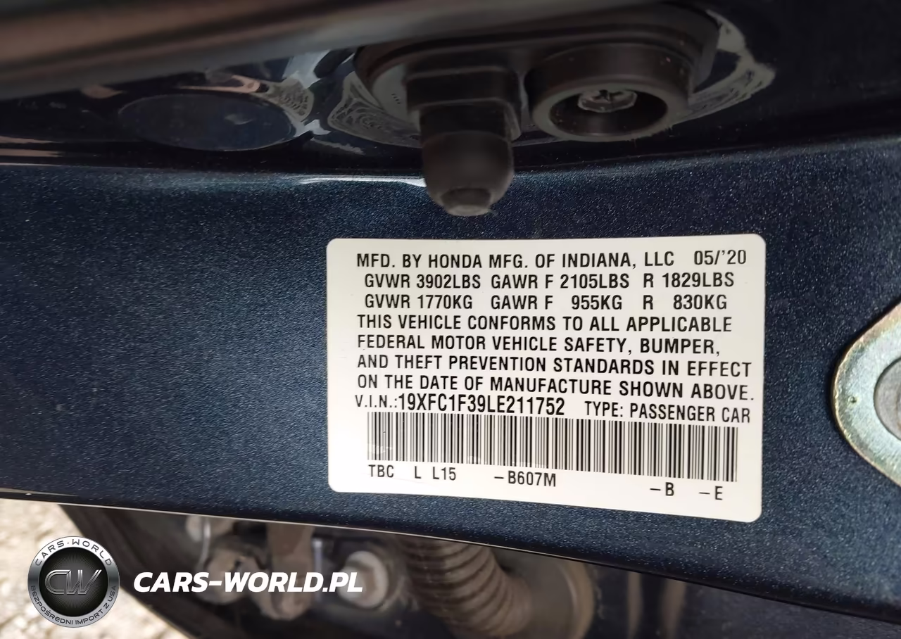 2020 Honda Civic Ex VIN:19XFC1F39LE211752 - 9