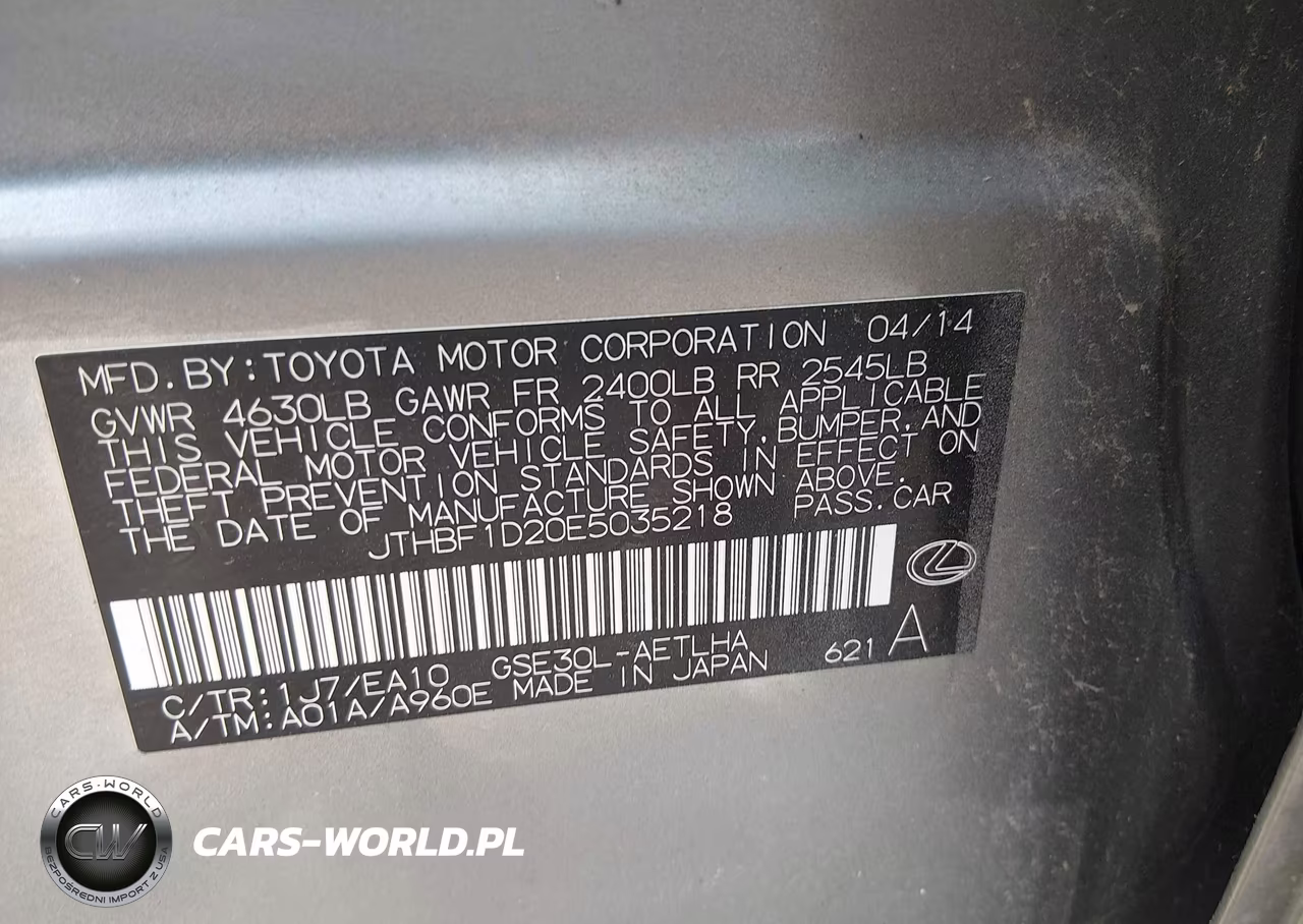 2014 Lexus Is 250 VIN:JTHBF1D20E5035218 - 9