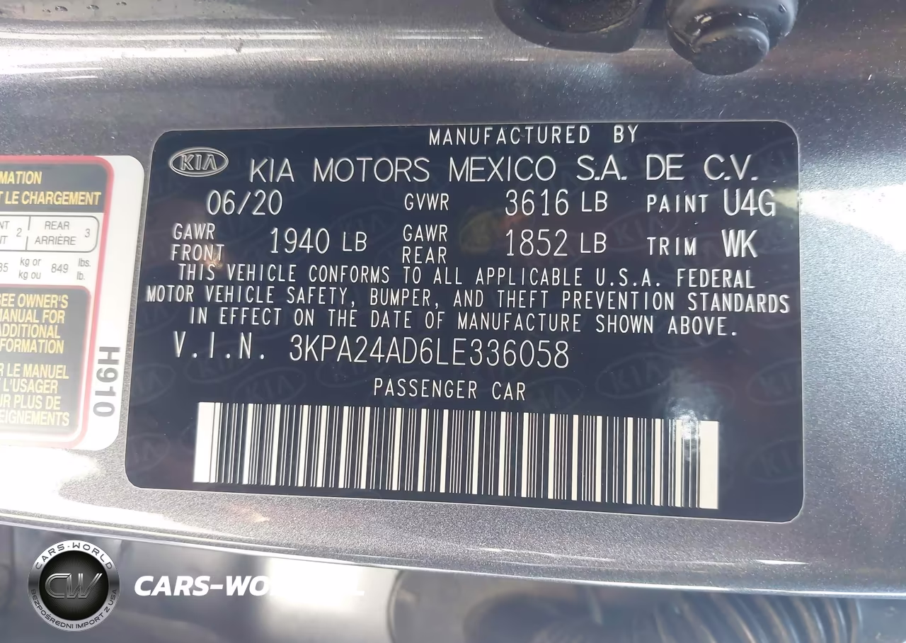 2020 Kia Rio S VIN:3KPA24AD6LE336058 - 9