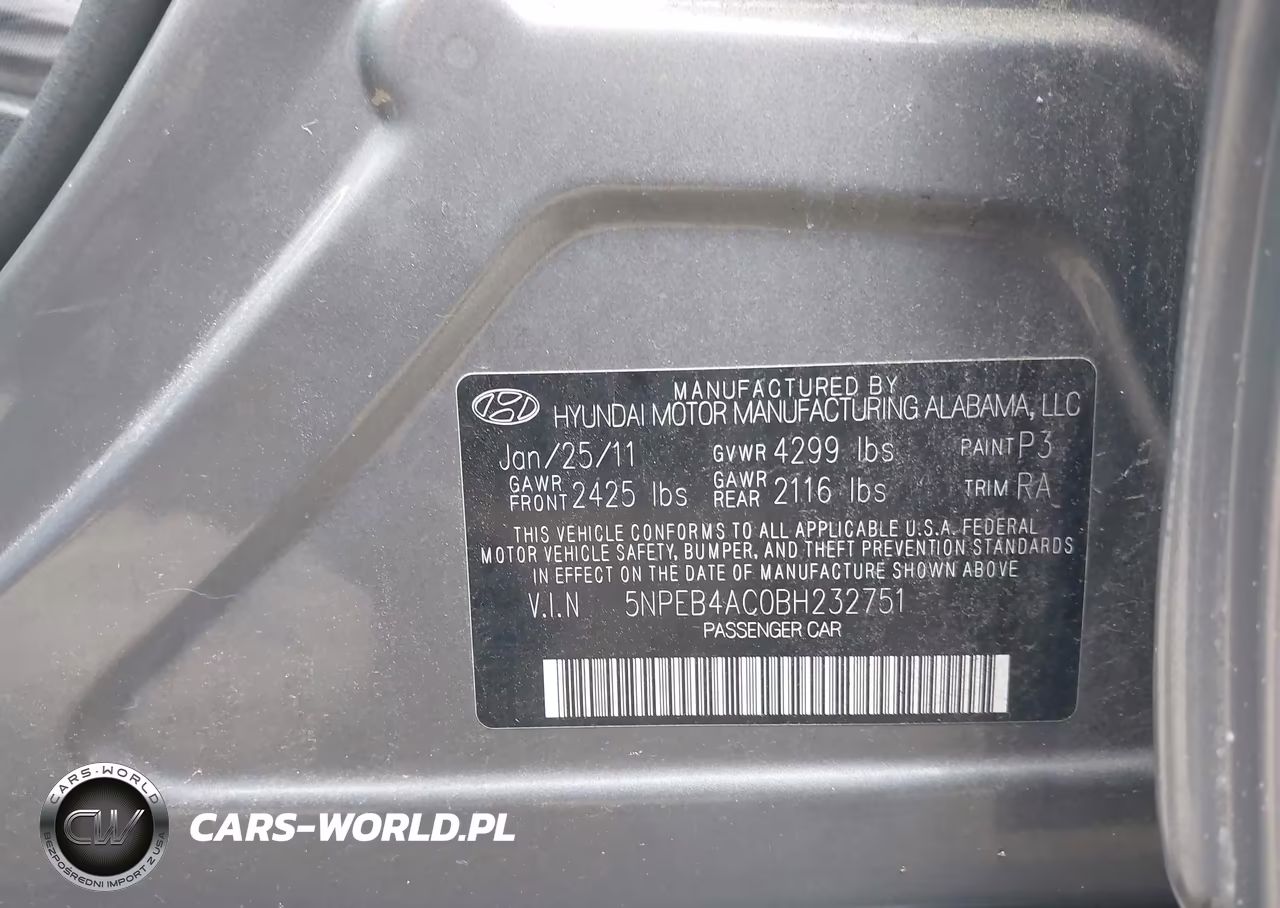 2011 Hyundai Sonata Gls VIN:5NPEB4AC0BH232751 - 9