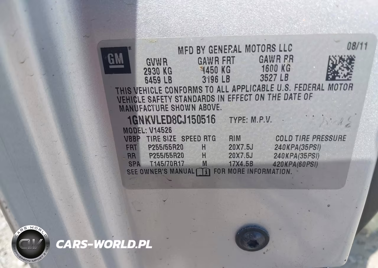 2012 Chevrolet Traverse Ltz VIN:1GNKVLED8CJ150516 - 9