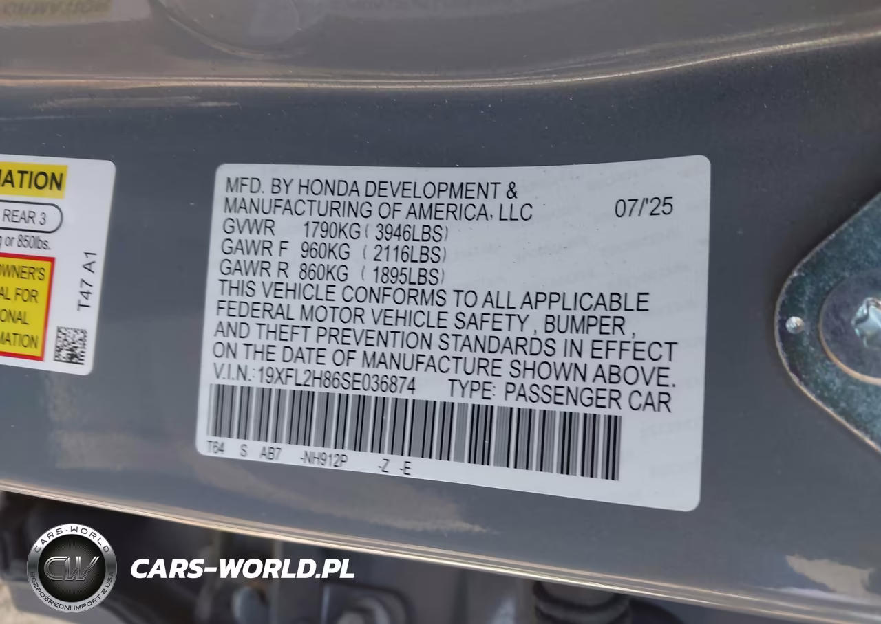 2025 Honda Civic Sedan Sport VIN:19XFL2H86SE036874 - 9