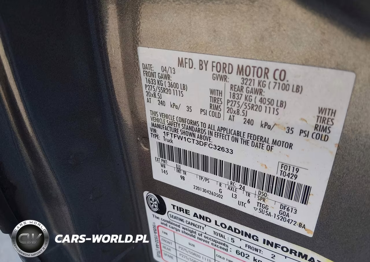2013 Ford F-150 Platinum VIN:1FTFW1CT3DFC32633 - 9