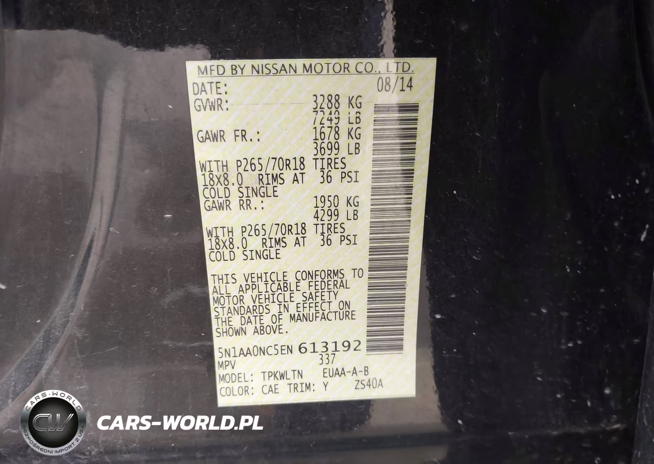 2014 Nissan Armada Sv VIN:5N1AA0NC5EN613192 - 9