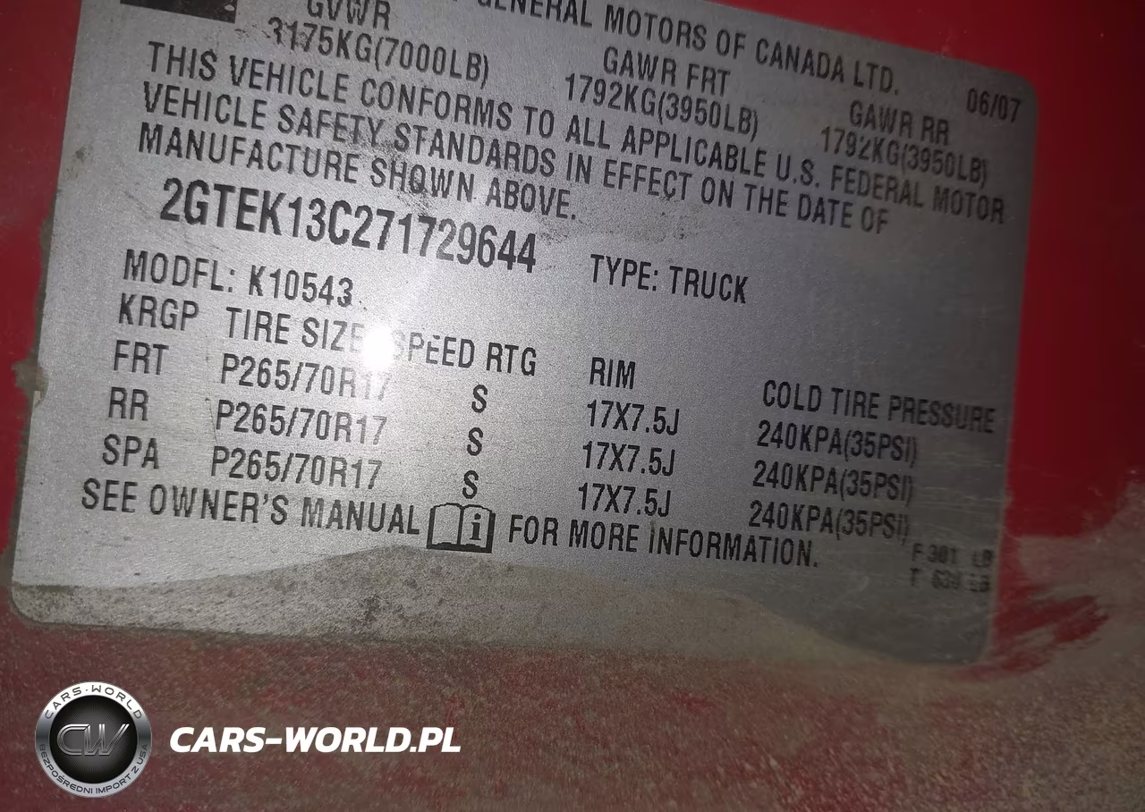 2007 GMC Sierra 1500 Sl VIN:2GTEK13C271729644 - 9