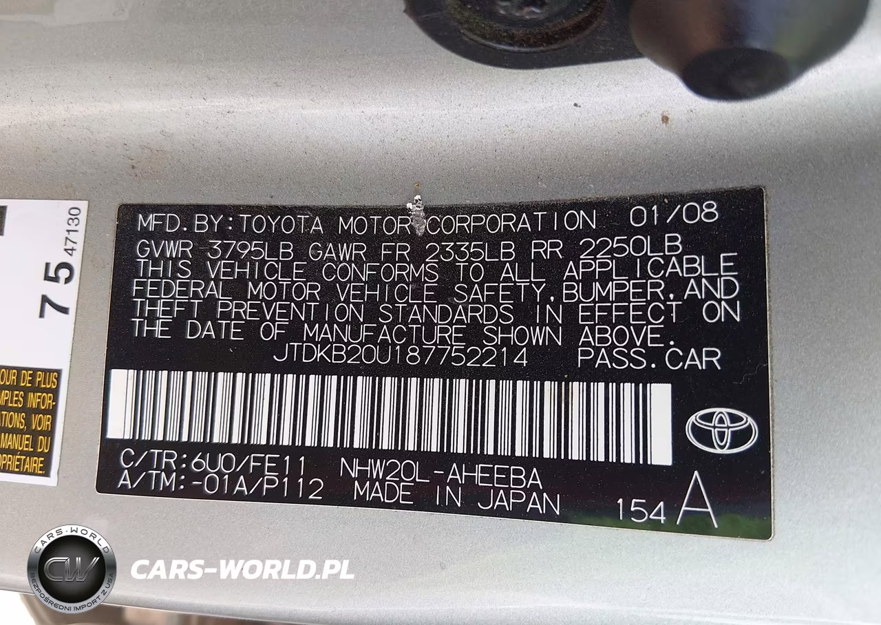 2008 Toyota Prius VIN:JTDKB20U187752214 - 9