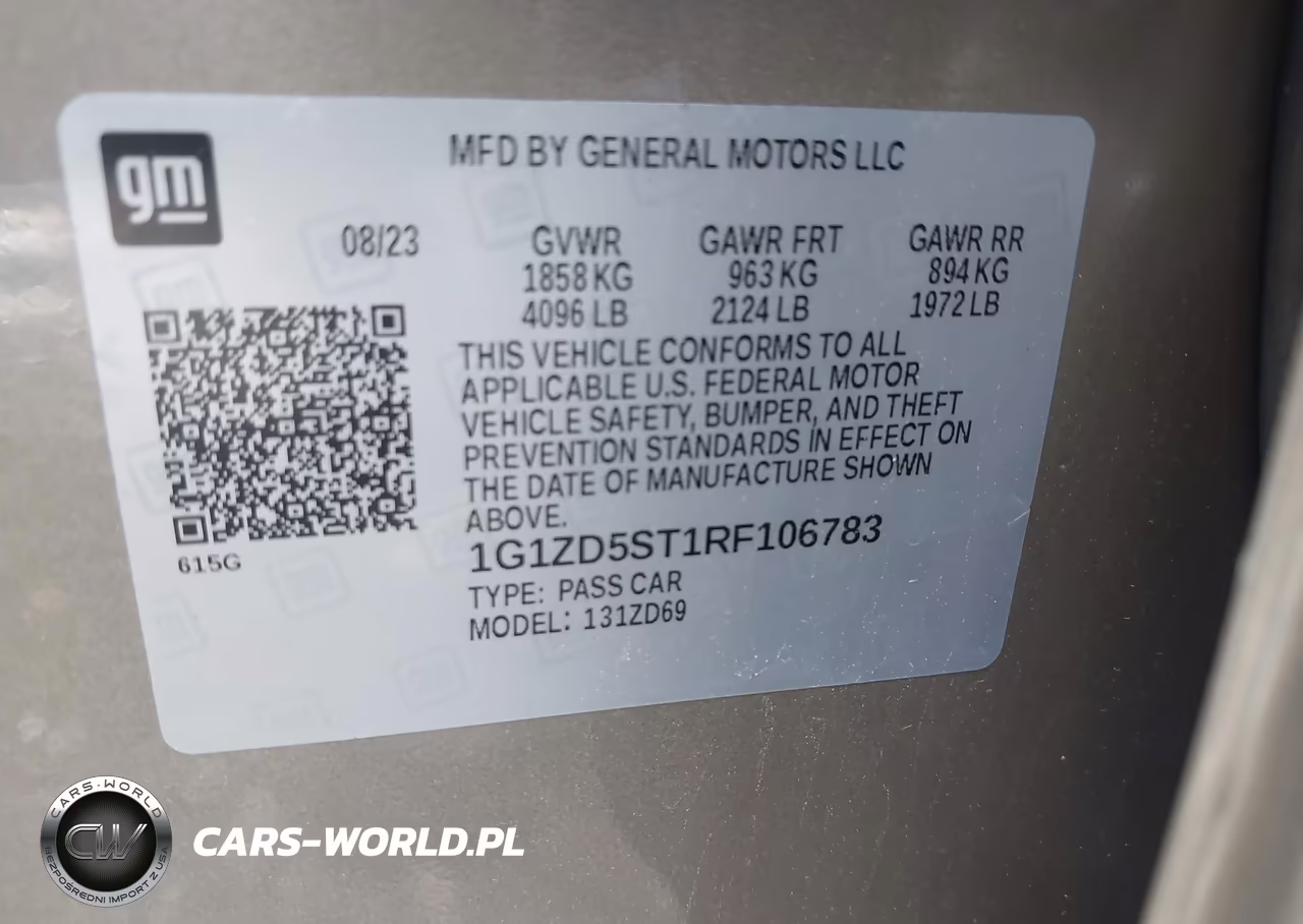 2024 Chevrolet Malibu Fwd 1Lt VIN:1G1ZD5ST1RF106783 - 9
