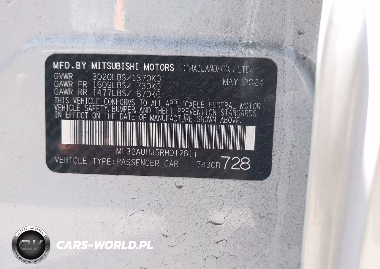 2024 Mitsubishi Mirage Es-Le VIN:ML32AUHJ5RH012611 - 9
