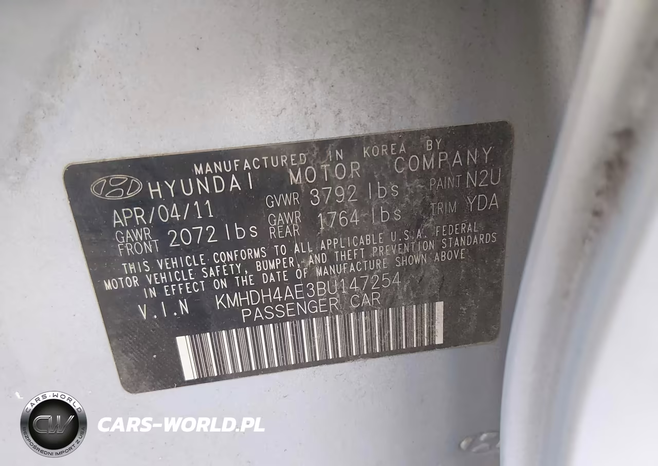 2011 Hyundai Elantra Gls (Ulsan Plant) VIN:KMHDH4AE3BU147254 - 9