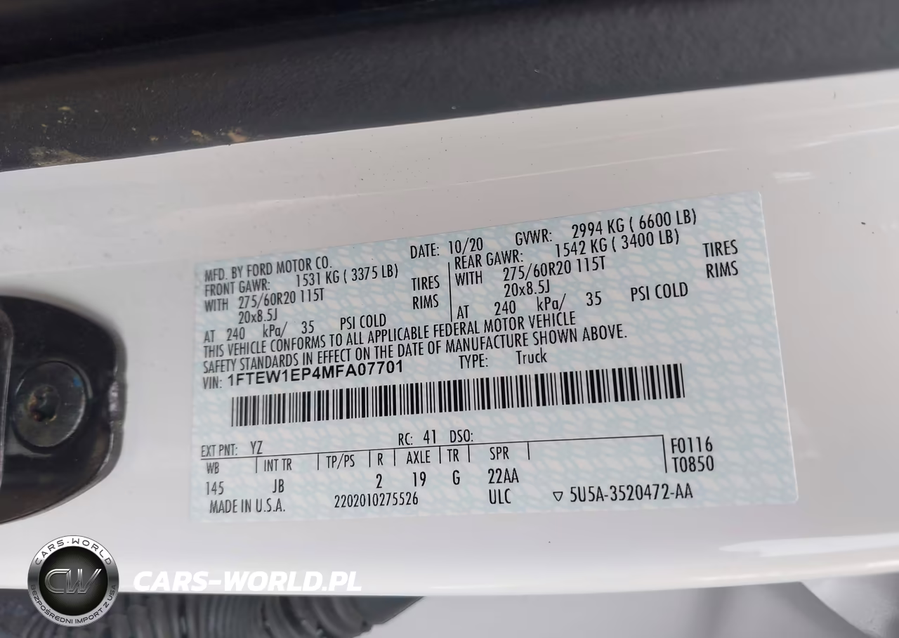 2021 Ford F-150 Xl VIN:1FTEW1EP4MFA07701 - 9