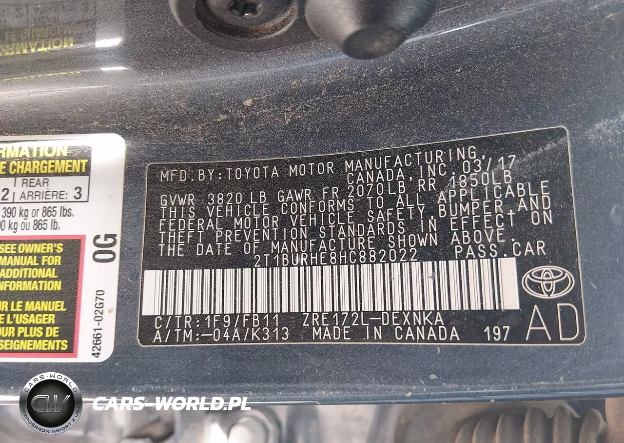 2017 Toyota Corolla Le VIN:2T1BURHE8HC882022 - 9