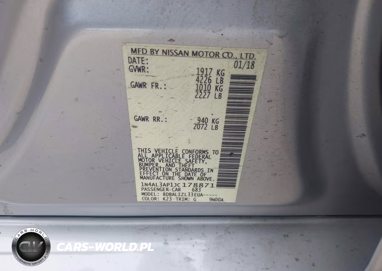2018 Nissan Altima 2.5 Sv VIN:1N4AL3AP1JC178871 - 9