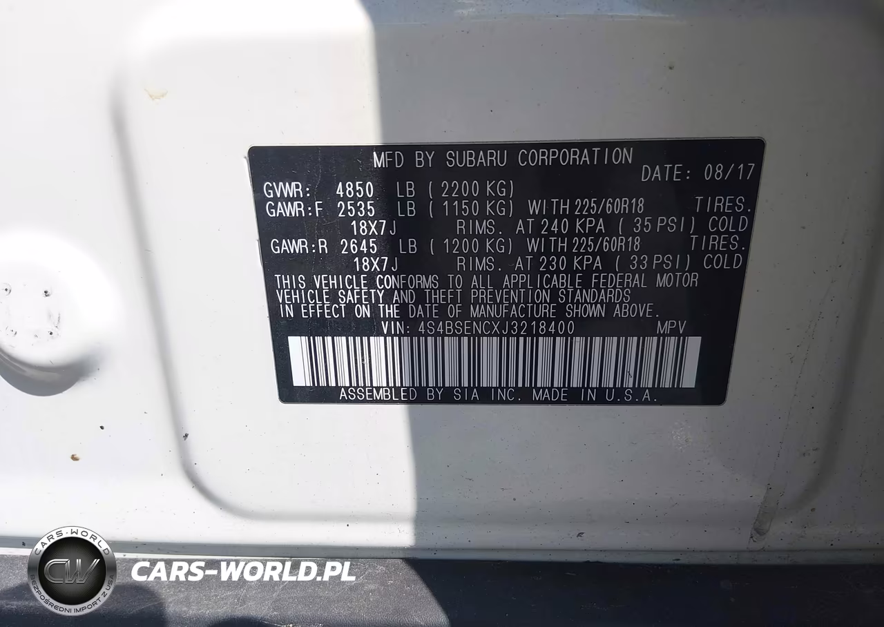 2018 Subaru Outback 3.6R Limited VIN:4S4BSENCXJ3218400 - 9