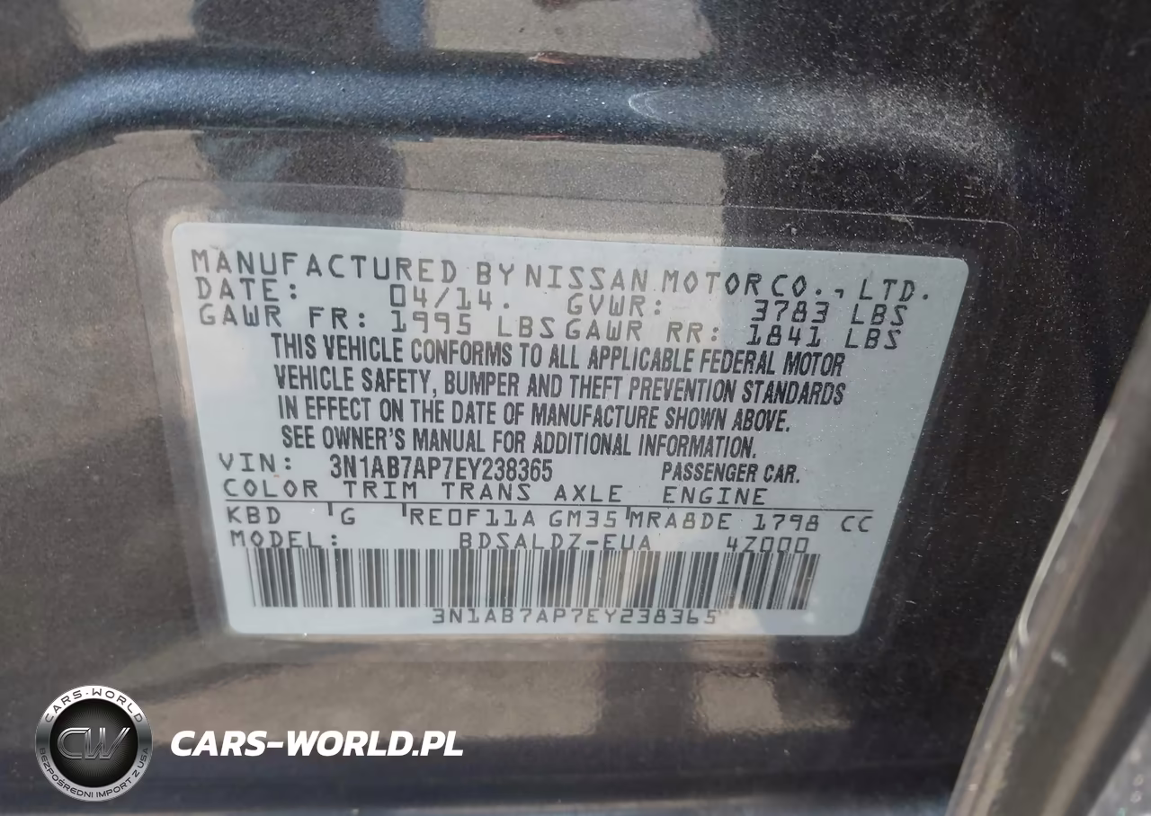 2014 Nissan Sentra Fe+ S-Fe+ Sv-S-Sl-Sr-Sv VIN:3N1AB7AP7EY238365 - 9