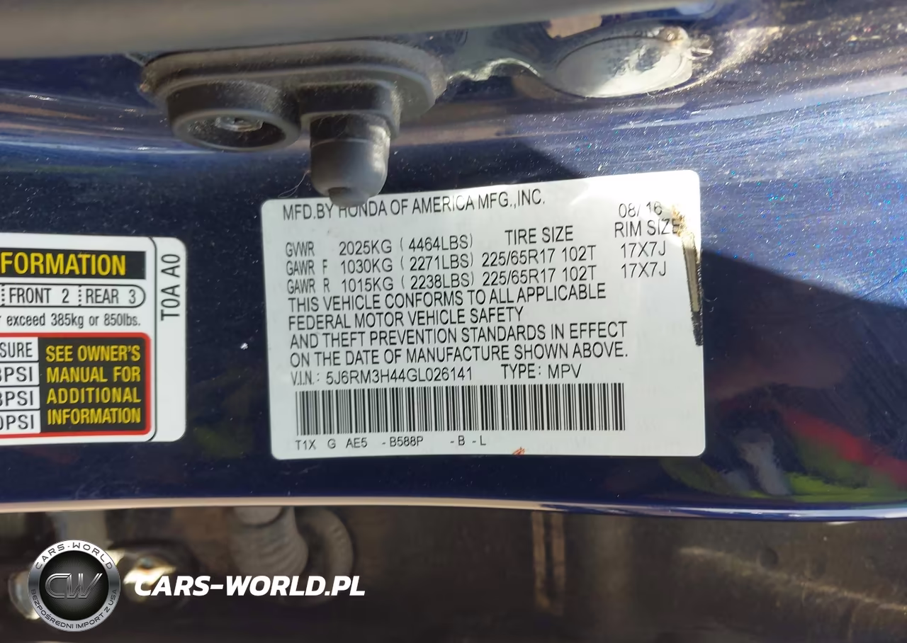 2016 Honda Cr-V Se VIN:5J6RM3H44GL026141 - 9