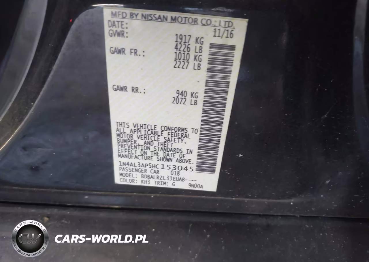 2017 Nissan Altima 2.5 Sl VIN:1N4AL3AP5HC153045 - 9