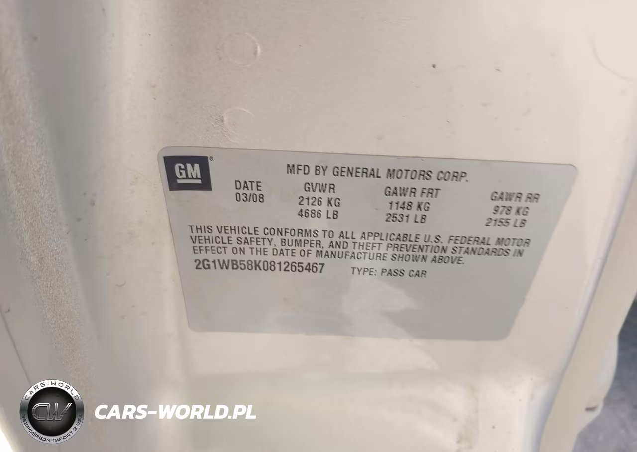 2008 Chevrolet Impala Ls VIN:2G1WB58K081265467 - 9