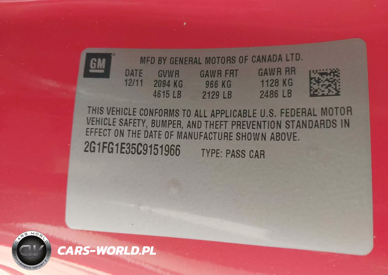 2012 Chevrolet Camaro 2Lt VIN:2G1FG1E35C9151966 - 9