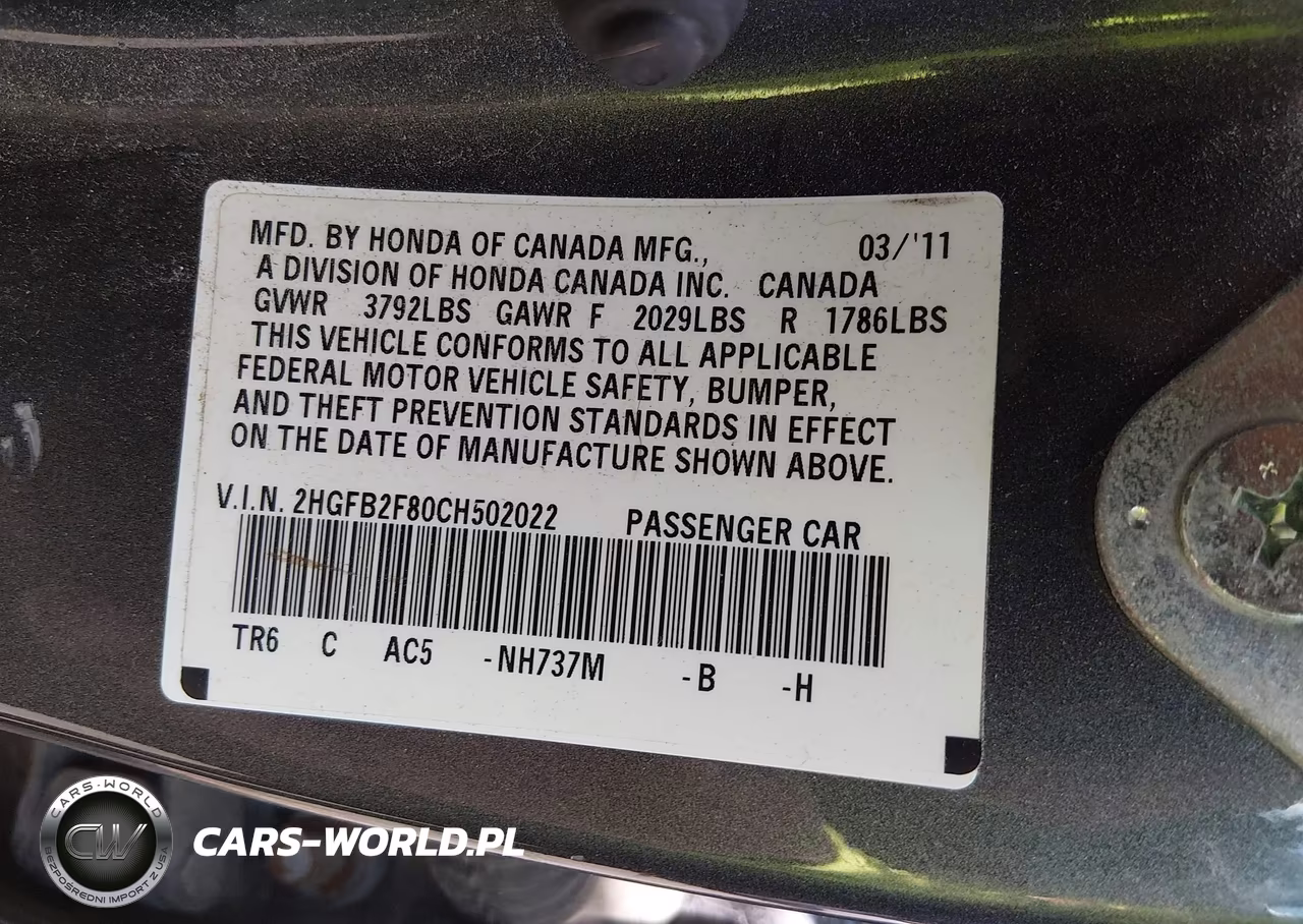 2012 Honda Civic Ex VIN:2HGFB2F80CH502022 - 9