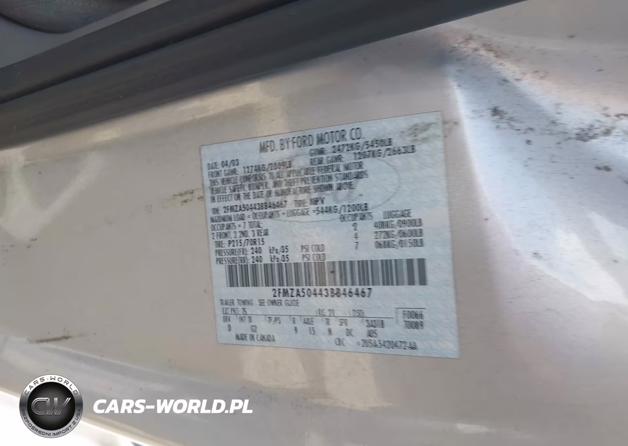 2003 Ford Windstar Standard VIN:2FMZA50443BB46467 - 9