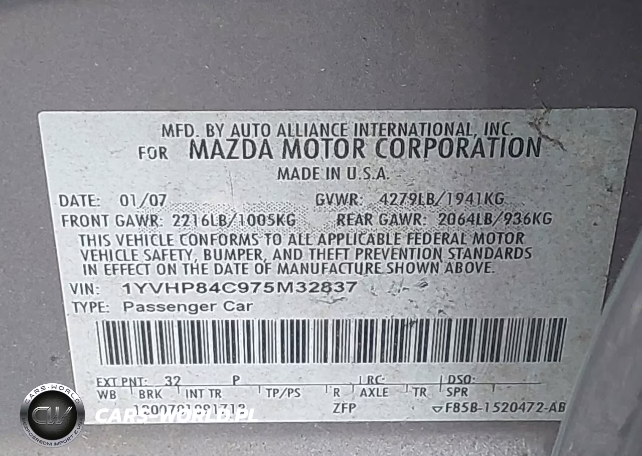 2007 Mazda Mazda6 I Sport Ve VIN:1YVHP84C975M32837 - 9