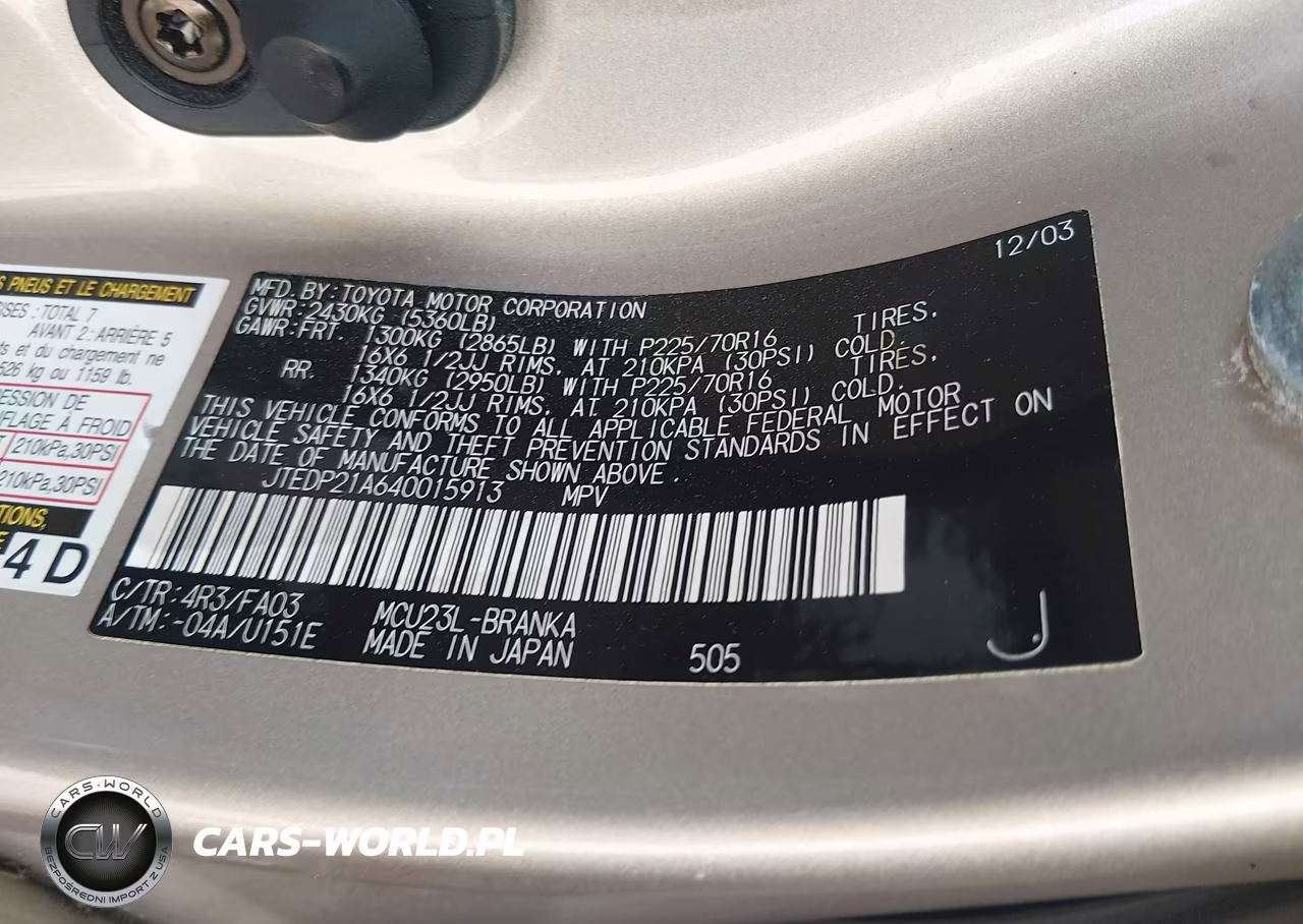 2004 Toyota Highlander V6 VIN:JTEDP21A640015913 - 9