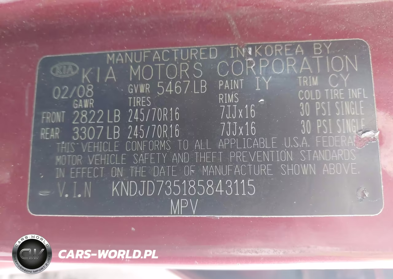 2008 Kia Sorento Lx VIN:KNDJD735185843115 - 9