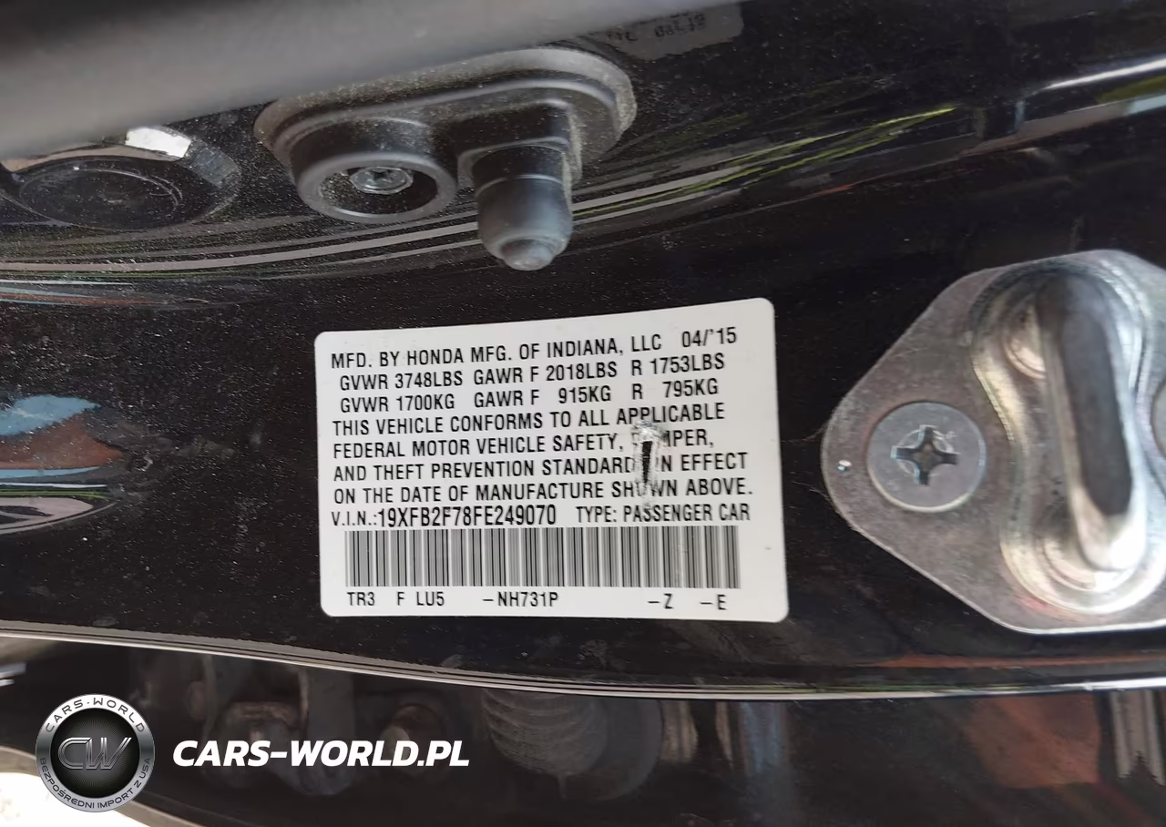 2015 Honda Civic Se VIN:19XFB2F78FE249070 - 9