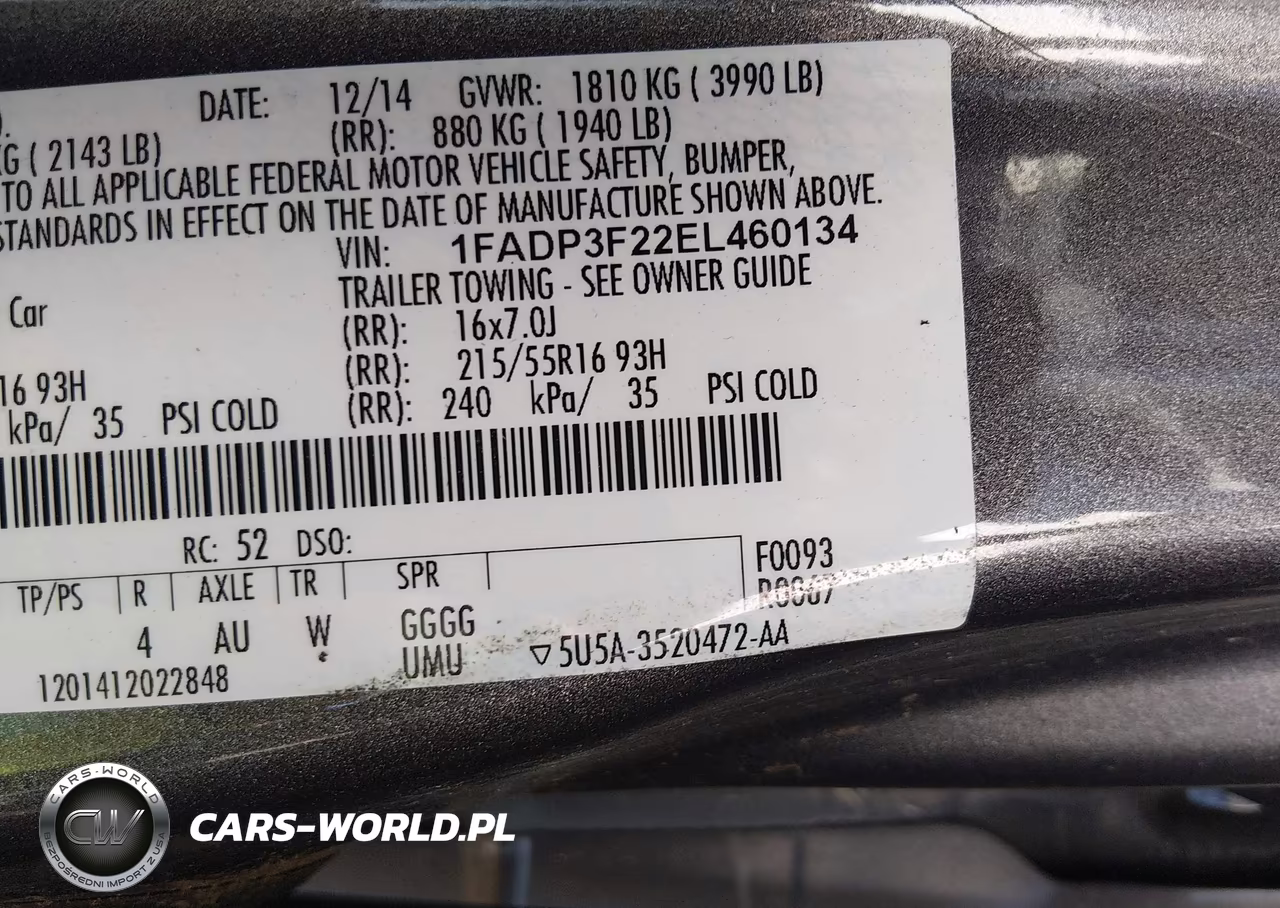 2014 Ford Focus Se VIN:1FADP3F22EL460134 - 9