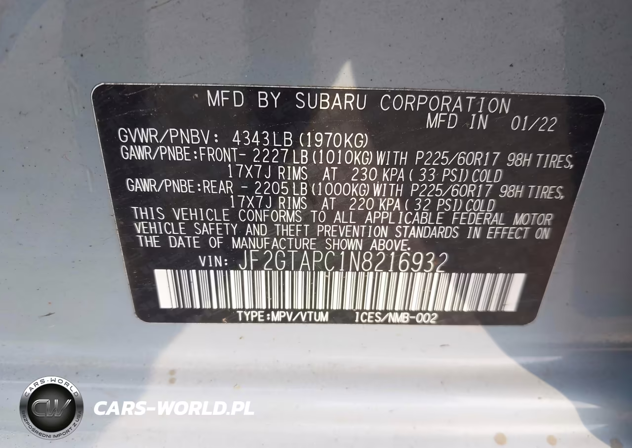 2022 Subaru Crosstrek Premium VIN:JF2GTAPC1N8216932 - 9
