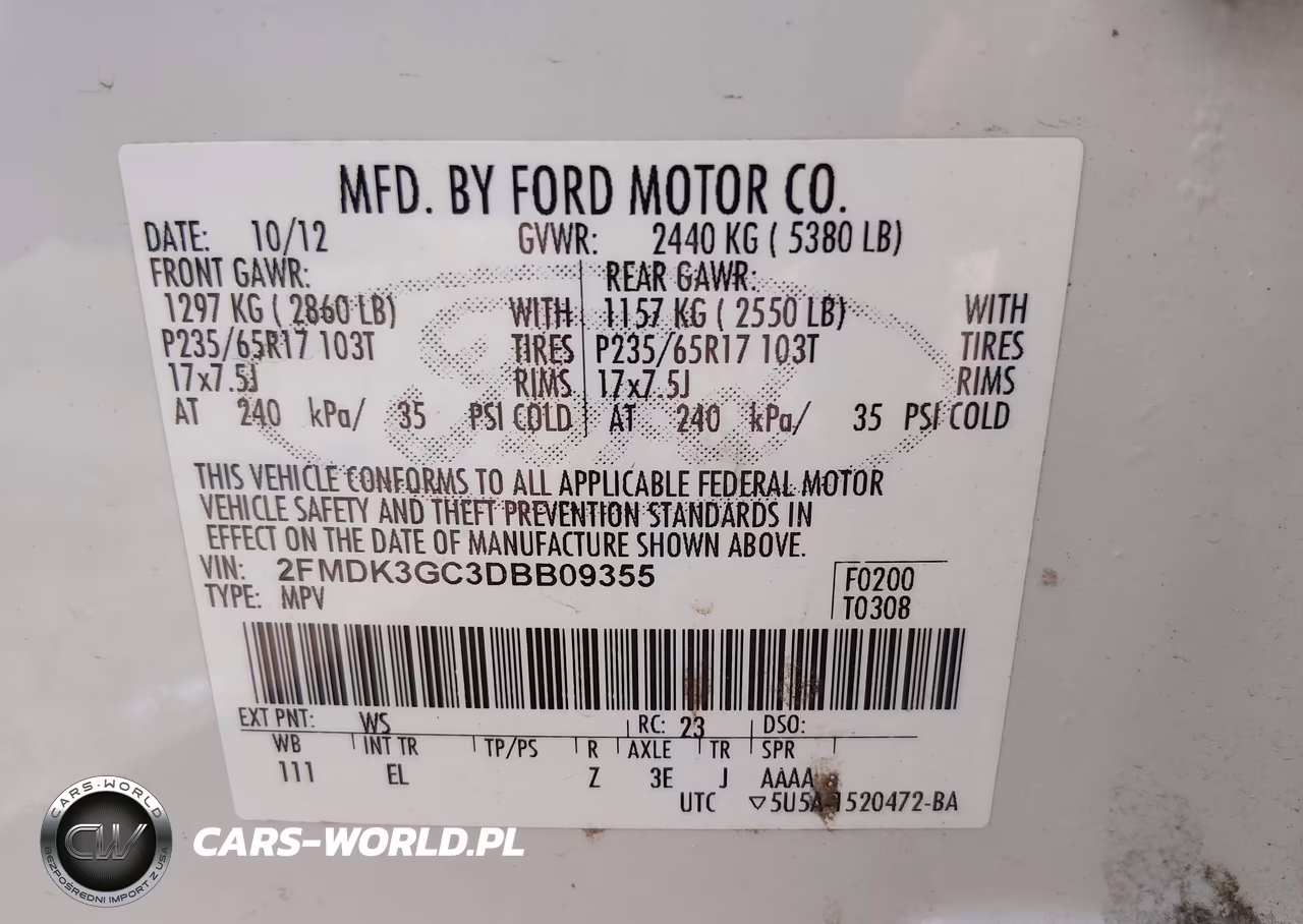 2013 Ford Edge Se VIN:2FMDK3GC3DBB09355 - 9